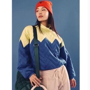 Free People Movement Zig Zag Quilted Oversized Pullover Sweater